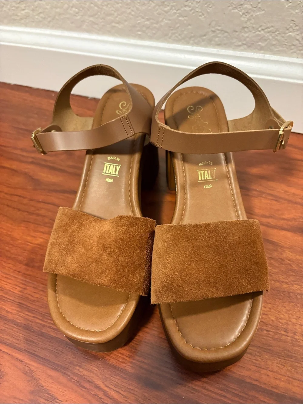 Seychelles Brown Suede Platform Sandals